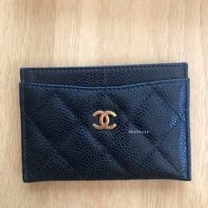 Chanel Black Caviar Card Holder GHW